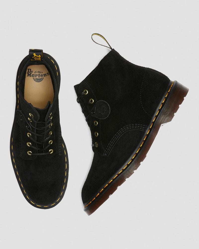 Dr Martens 101 Ruskind Ankelstøvler Dame Sort | DK 8TCE